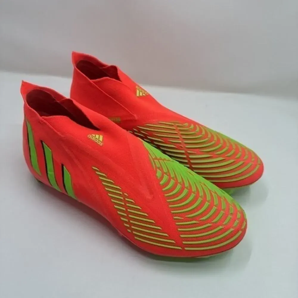 adidas Men’s 10 Predator Edge+ SG Soccer Cleats Solar Red/Green GW1038